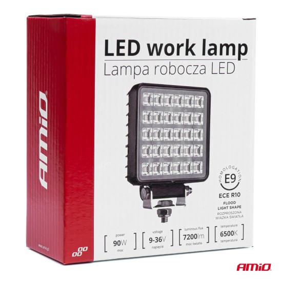Amio - ΠΡΟΒΟΛΕΑΣ ΕΡΓΑΣΙΑΣ WORKING LAMP 30xSMD 90W 9-36V 110x110x42mm AWL34 - 1 TEM. (03245/AM)