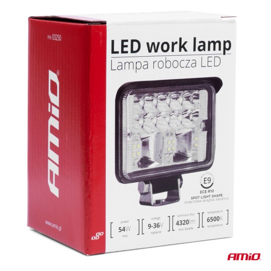 Amio - ΠΡΟΒΟΛΕΑΣ ΕΡΓΑΣΙΑΣ WORKING LAMP 18xSMD 54W 9-36V 110x80x60mm AWL39 - 1 TEM. (03250/AM)