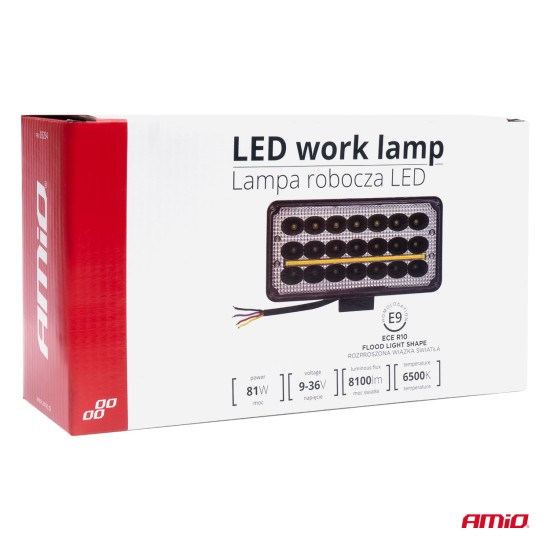 Amio - ΠΡΟΒΟΛΕΑΣ ΕΡΓΑΣΙΑΣ WORKING LAMP 27xSMD 81W 9-36V 225x110x60mm AWL43 - 1 TEM. (03254/AM)