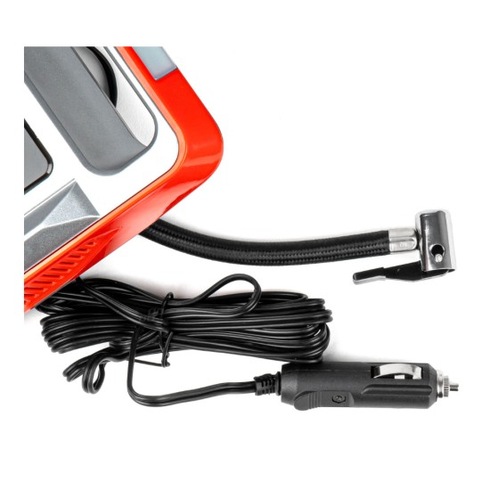 Amio - ΚΟΜΠΡΕΣΕΡ ΑΕΡΑ ΕΛΑΣΤΙΚΩΝ 12V 120W 140psi 10bar ΜΕ ΦΙΣ ΑΝΑΠΤΗΡΑ LED ΦΑΚΟ ΚΑΙ ΟΘΟΝΗ LCD - 1 TEM. (03268/AM)