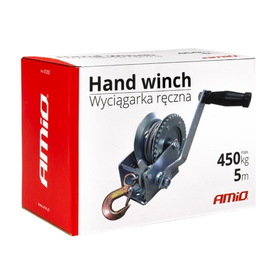Amio - ΕΡΓΑΤΗΣ ΜΕ ΣΥΡΜΑΤΟΣΧΟΙΝΟ ΚΑΙ ΛΑΒΗ ΧΕΙΡΟΚΙΝΗΤΟΣ Φ4mm 5m 450kg 9x13.7cm - 1 TEM. (03282/AM)