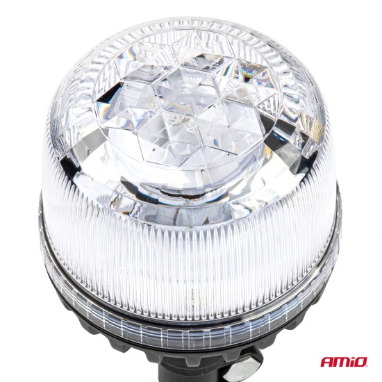 Amio - ΦΑΡΟΣ DIAMONT W25P ΜΕ ΛΕΥΚΟ ΚΑΠΑΚΙ 12/24V 24xSMD LED ΠΟΡΤΟΚΑΛΙ ΕΛΑΣΤΙΚΟΣ ΒΙΔΩΤΟΣ 201x126mm - 1 ΤΕΜ. (03338/ΑΜ)