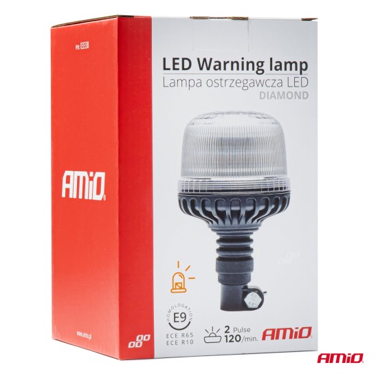 Amio - ΦΑΡΟΣ DIAMONT W25P ΜΕ ΛΕΥΚΟ ΚΑΠΑΚΙ 12/24V 24xSMD LED ΠΟΡΤΟΚΑΛΙ ΕΛΑΣΤΙΚΟΣ ΒΙΔΩΤΟΣ 201x126mm - 1 ΤΕΜ. (03338/ΑΜ)