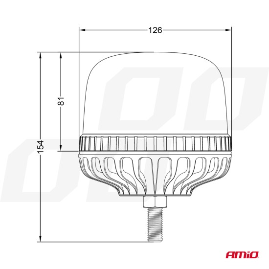 Amio - ΦΑΡΟΣ DIAMONT W25SB ΜΕ ΛΕΥΚΟ ΚΑΠΑΚΙ 12/24V 24xSMD LED ΠΟΡΤΟΚΑΛΙ ΒΙΔΩΤΟΣ 154x126mm - 1 ΤΕΜ. (03339/AM)
