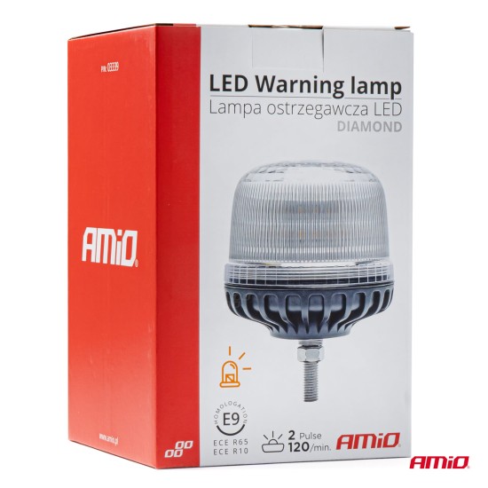 Amio - ΦΑΡΟΣ DIAMONT W25SB ΜΕ ΛΕΥΚΟ ΚΑΠΑΚΙ 12/24V 24xSMD LED ΠΟΡΤΟΚΑΛΙ ΒΙΔΩΤΟΣ 154x126mm - 1 ΤΕΜ. (03339/AM)