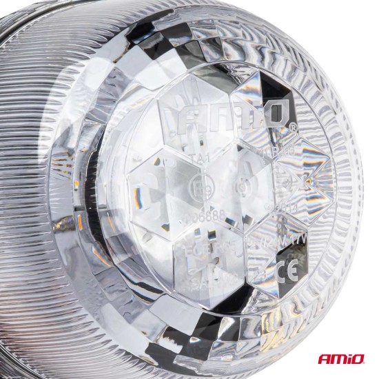 Amio - ΦΑΡΟΣ DIAMONT W25M ΜΕ ΛΕΥΚΟ ΚΑΠΑΚΙ 12/24V 24xSMD LED ΠΟΡΤΟΚΑΛΙ ΜΑΓΝΗΤΙΚΟΣ ΦΙΣ ΑΝΑΠΤΗΡΑ 131x126mm - 1 ΤΕΜ. (03340/AM)