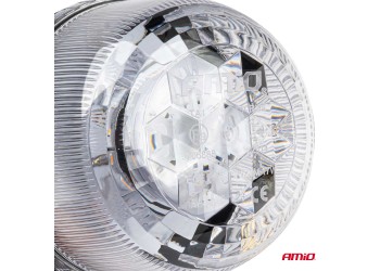 Amio - ΦΑΡΟΣ DIAMONT W25B ΜΕ ΛΕΥΚΟ ΚΑΠΑΚΙ 12/24V 24xSMD LED ΠΟΡΤΟΚΑΛΙ ΒΙΔΩΤΟΣ 118x126mm - 1 ΤΕΜ. (03341/AM)