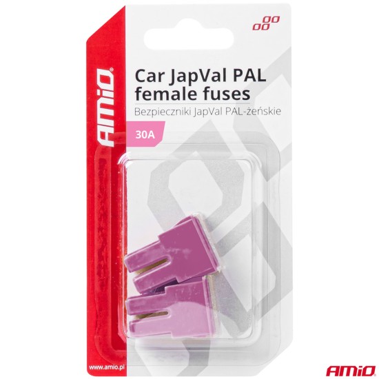Amio - ΑΣΦΑΛΕΙΕΣ JapVal PAL ΘΗΛΥΚΕΣ 30A ΣΕ ΡΟΖ ΧΡΩΜΑ - 2 Τεμ. (03389/AM)