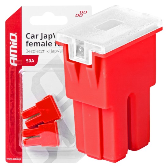 Amio - ΑΣΦΑΛΕΙΕΣ JapVal PAL ΘΗΛΥΚΕΣ 50A ΣΕ ΚΟΚΚΙΝΟ ΧΡΩΜΑ - 2 Τεμ. (03391/AM)