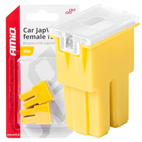 Amio - ΑΣΦΑΛΕΙΕΣ JapVal PAL ΘΗΛΥΚΕΣ 60A ΣΕ ΚΙΤΡΙΝΟ ΧΡΩΜΑ - 2 Τεμ. (03392/AM)
