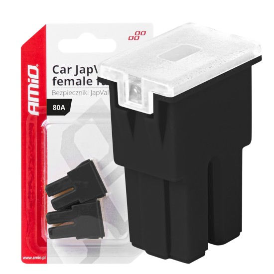 Amio - ΑΣΦΑΛΕΙΕΣ JapVal PAL ΘΗΛΥΚΕΣ 80A ΣΕ ΜΑΥΡΟ ΧΡΩΜΑ - 2 Τεμ. (03394/AM)