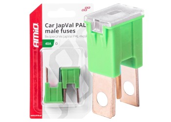 Amio - ΑΣΦΑΛΕΙΕΣ JapVal PAL O ΑΡΣΕΝΙΚΕΣ 40A ΣΕ ΠΡΑΣΙΝΟ ΧΡΩΜΑ - 2 Τεμ. (03398/AM)