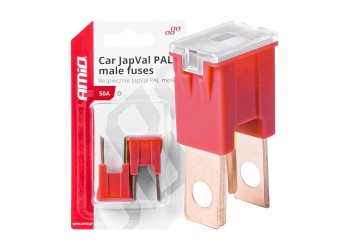 Amio - ΑΣΦΑΛΕΙΕΣ JapVal PAL O ΑΡΣΕΝΙΚΕΣ 50A ΣΕ ΚΟΚΚΙΝΟ ΧΡΩΜΑ - 2 Τεμ. (03399/AM)