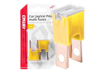 Amio - ΑΣΦΑΛΕΙΕΣ JapVal PAL O ΑΡΣΕΝΙΚΕΣ 60A ΣΕ KΙΤΡΙΝΟ ΧΡΩΜΑ - 2 Τεμ. (03400/AM)