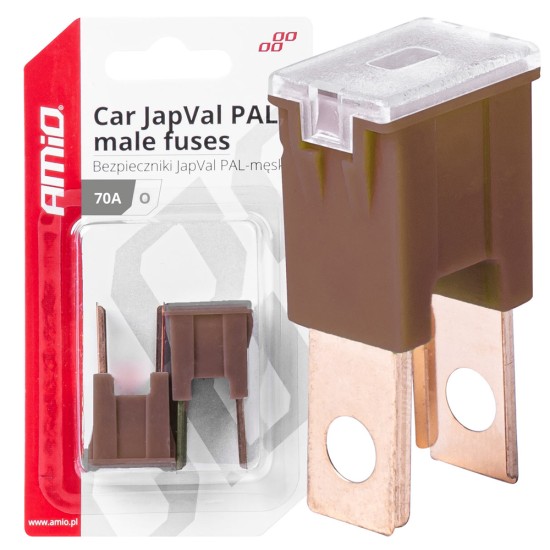 Amio - ΑΣΦΑΛΕΙΕΣ JapVal PAL O ΑΡΣΕΝΙΚΕΣ 70A ΣΕ ΚΑΦΕ ΧΡΩΜΑ - 2 Τεμ. (03401/AM)