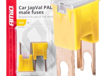 Amio - ΑΣΦΑΛΕΙΕΣ JapVal PAL U ΑΡΣΕΝΙΚΕΣ 60A ΣΕ ΚΙΤΡΙΝΟ ΧΡΩΜΑ - 2 Τεμ. (03409/AM)