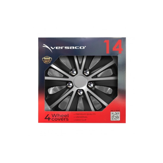 Amio - ΤΑΣΙΑ 14" RAPIDE NC SILVER BLACK ΣΕΤ 4 ΤΕΜ ΣΕ ΚΟΥΤΙ (0341/AM)