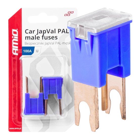 Amio - ΑΣΦΑΛΕΙΕΣ JapVal PAL U ΑΡΣΕΝΙΚΕΣ 100A ΣΕ ΜΠΛΕ ΧΡΩΜΑ - 2 Τεμ. (03411/AM)