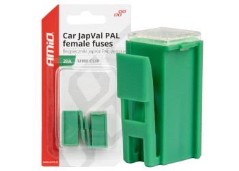 Amio - ΑΣΦΑΛΕΙΕΣ JapVal PAL ΘΗΛΥΚΕΣ 30A ΣΕ ΠΡΑΣΙΝΟ ΧΡΩΜΑ - 2 Τεμ. (03413/AM)