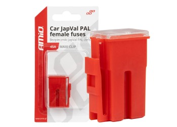 Amio - ΑΣΦΑΛΕΙΕΣ JapVal PAL ΘΗΛΥΚΕΣ 45A ΣΕ ΚΟΚΚΙΝΟ ΧΡΩΜΑ - 2 Τεμ. (03414/AM)