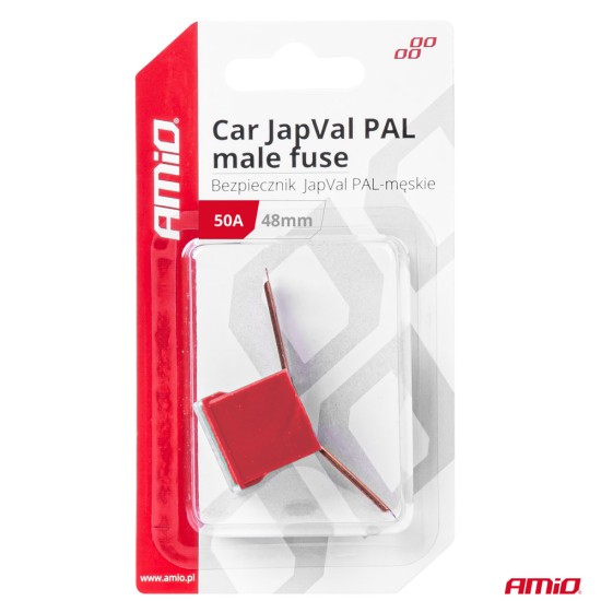 Amio - ΑΣΦΑΛΕΙΑ JapVal PAL ΑΡΣΕΝΙΚΗ 48mm 50A ΣΕ ΚΟΚΚΙΝΟ ΧΡΩΜΑ - 1 Τεμ. (03420/AM)
