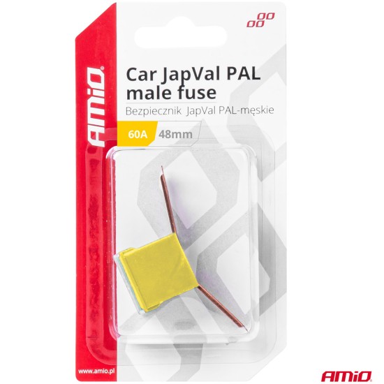Amio - ΑΣΦΑΛΕΙΑ JapVal PAL ΑΡΣΕΝΙΚΗ 48mm 60A ΣΕ ΚΙΤΡΙΝΟ ΧΡΩΜΑ - 1 Τεμ. (03421/AM)