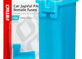 Amio - ΑΣΦΑΛΕΙΕΣ JapVal PAL ΜΙΝΙ 14mm ΘΗΛΥΚΕΣ 20A ΣΕ ΓΑΛΑΖΙΟ ΧΡΩΜΑ - 2 Τεμ. (03435/AM)