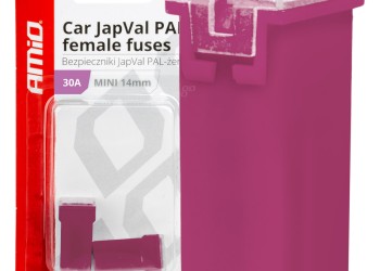 Amio - ΑΣΦΑΛΕΙΕΣ JapVal PAL ΜΙΝΙ 14mm ΘΗΛΥΚΕΣ 30A ΣΕ ΜΩΒ ΧΡΩΜΑ - 2 Τεμ. (03437/AM)