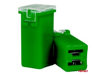 Amio - ΑΣΦΑΛΕΙΕΣ JapVal PAL ΜΙΝΙ 14mm ΘΗΛΥΚΕΣ 40A ΣΕ ΠΡΑΣΙΝΟ ΧΡΩΜΑ - 2 Τεμ. (03438/AM)