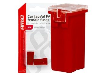 Amio - ΑΣΦΑΛΕΙΕΣ JapVal PAL ΜΙΝΙ 14mm ΘΗΛΥΚΕΣ 50A ΣΕ ΚΟΚΚΙΝΟ ΧΡΩΜΑ - 2 Τεμ. (03439/AM)