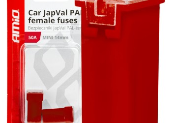 Amio - ΑΣΦΑΛΕΙΕΣ JapVal PAL ΜΙΝΙ 14mm ΘΗΛΥΚΕΣ 50A ΣΕ ΚΟΚΚΙΝΟ ΧΡΩΜΑ - 2 Τεμ. (03439/AM)