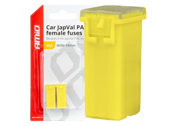 Amio - ΑΣΦΑΛΕΙΕΣ JapVal PAL ΜΙΝΙ 14mm ΘΗΛΥΚΕΣ 60A ΣΕ ΚΙΤΡΙΝΟ ΧΡΩΜΑ - 2 Τεμ. (03440/AM)
