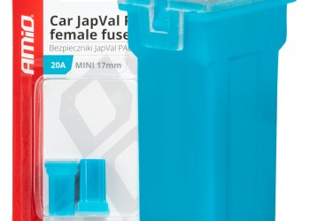 Amio - ΑΣΦΑΛΕΙΕΣ JapVal PAL ΜΙΝΙ 17mm ΘΗΛΥΚΕΣ 20A ΣΕ ΓΑΛΑΖΙΟ ΧΡΩΜΑ - 2 Τεμ. (03443/AM)