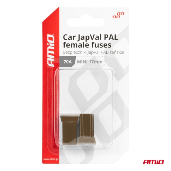 Amio - ΑΣΦΑΛΕΙΕΣ JapVal PAL ΜΙΝΙ 17mm ΘΗΛΥΚΕΣ 70A ΣΕ ΚΑΦΕ ΧΡΩΜΑ - 2 Τεμ. (03448/AM)