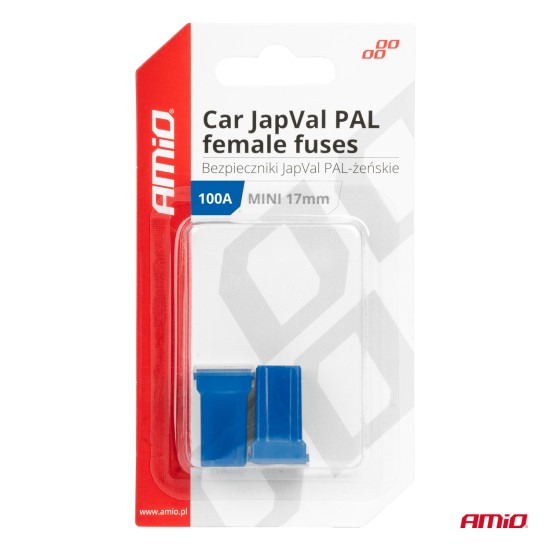 Amio - ΑΣΦΑΛΕΙΕΣ JapVal PAL ΜΙΝΙ 17mm ΘΗΛΥΚΕΣ 100A ΣΕ ΜΠΛΕ ΧΡΩΜΑ - 2 Τεμ. (03450/AM)