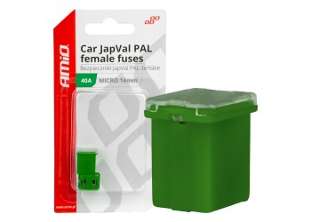Amio - ΑΣΦΑΛΕΙΕΣ JapVal PAL ΜICRO 14mm ΘΗΛΥΚΕΣ 40A ΣΕ ΠΡΑΣΙΝΟ ΧΡΩΜΑ - 2 Τεμ. (03454/AM)