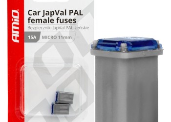 Amio - ΑΣΦΑΛΕΙΕΣ JapVal PAL ΜICRO 11mm ΘΗΛΥΚΕΣ 15A ΣΕ ΓΚΡΙ ΧΡΩΜΑ - 2 Τεμ. (03457/AM)