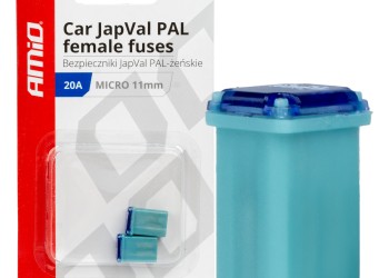 Amio - ΑΣΦΑΛΕΙΕΣ JapVal PAL ΜICRO 11mm ΘΗΛΥΚΕΣ 20A ΣΕ ΓΑΛΑΖΙΟ ΧΡΩΜΑ - 2 Τεμ. (03458/AM)