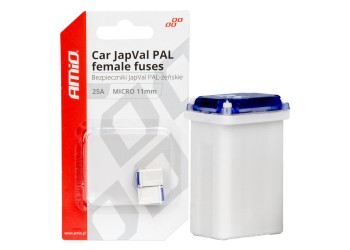 Amio - ΑΣΦΑΛΕΙΕΣ JapVal PAL ΜICRO 11mm ΘΗΛΥΚΕΣ 25A ΣΕ ΛΕΥΚΟ ΧΡΩΜΑ - 2 Τεμ. (03459/AM)
