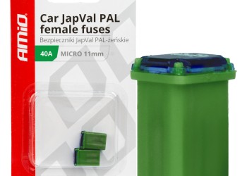 Amio - ΑΣΦΑΛΕΙΕΣ JapVal PAL ΜICRO 11mm ΘΗΛΥΚΕΣ 40A ΣΕ ΠΡΑΣΙΝΟ ΧΡΩΜΑ - 2 Τεμ. (03461/AM)