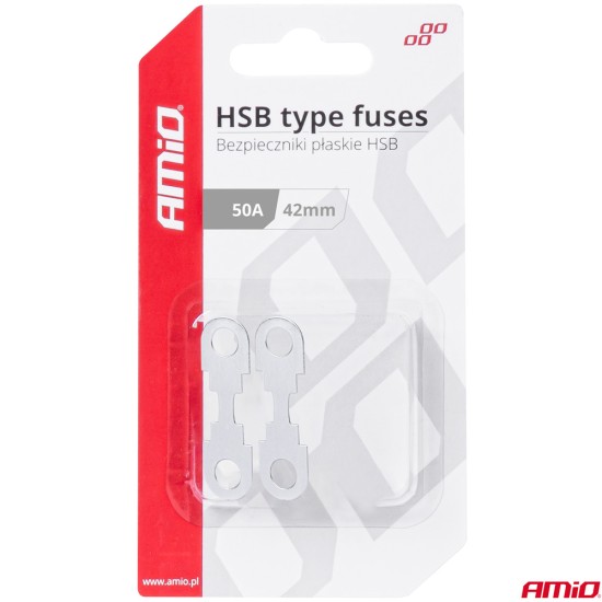Amio - ΑΣΦΑΛΕΙΕΣ FLAT 42mm 50A - 2 Τεμ. (03499/AM)