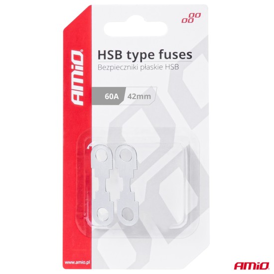 Amio - ΑΣΦΑΛΕΙΕΣ FLAT 42mm 60A - 2 Τεμ. (03500/AM)