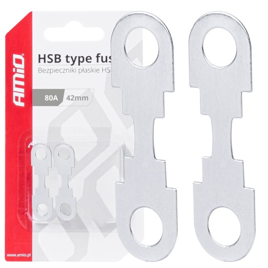 Amio - ΑΣΦΑΛΕΙΕΣ FLAT 42mm 80A - 2 Τεμ. (03501/AM)