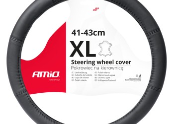 Amio - ΚΑΛΥΜΜΑ ΤΙΜΟΝΙΟΥ ΑΠΟ ΤΕΧΝΟΔΕΡΜΑ 44-46CM SWC-48-ΧΧL ΣΕ ΜΑΥΡΟ ΧΡΩΜΑ ΜΕ ΜΑΥΡΕΣ ΡΑΦΕΣ - 1 ΤΕΜ. (03549/AM)