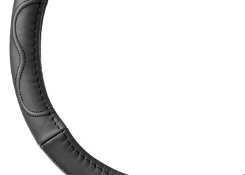 Amio - ΚΑΛΥΜΜΑ ΤΙΜΟΝΙΟΥ ΑΠΟ ΤΕΧΝΟΔΕΡΜΑ 35-37CM SWC-49-S ΣΕ ΜΑΥΡΟ ΧΡΩΜΑ ΜΕ ΜΑΥΡΕΣ ΡΑΦΕΣ - 1 ΤΕΜ. (03550/AM)