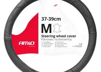 Amio - ΚΑΛΥΜΜΑ ΤΙΜΟΝΙΟΥ ΑΠΟ ΤΕΧΝΟΔΕΡΜΑ 37-39CM SWC-49-Μ ΣΕ ΜΑΥΡΟ ΧΡΩΜΑ ΜΕ ΜΑΥΡΕΣ ΡΑΦΕΣ - 1 ΤΕΜ. (03551/AM)