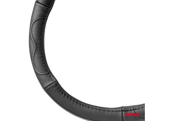 Amio - ΚΑΛΥΜΜΑ ΤΙΜΟΝΙΟΥ ΑΠΟ ΤΕΧΝΟΔΕΡΜΑ 41-43CM SWC-49-XL ΣΕ ΜΑΥΡΟ ΧΡΩΜΑ ΜΕ ΜΑΥΡΕΣ ΡΑΦΕΣ - 1 ΤΕΜ. (03553/AM)