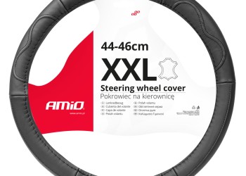 Amio - ΚΑΛΥΜΜΑ ΤΙΜΟΝΙΟΥ ΑΠΟ ΤΕΧΝΟΔΕΡΜΑ 44-46CM SWC-49-ΧΧL ΣΕ ΜΑΥΡΟ ΧΡΩΜΑ ΜΕ ΜΑΥΡΕΣ ΡΑΦΕΣ - 1 ΤΕΜ. (03554/AM)