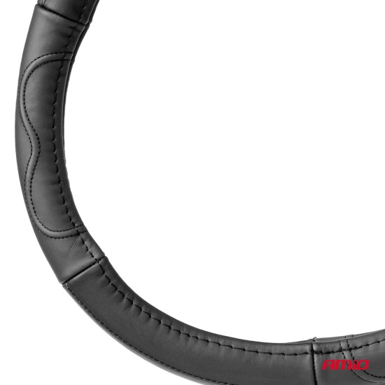 Amio - ΚΑΛΥΜΜΑ ΤΙΜΟΝΙΟΥ ΑΠΟ ΤΕΧΝΟΔΕΡΜΑ 44-46CM SWC-49-ΧΧL ΣΕ ΜΑΥΡΟ ΧΡΩΜΑ ΜΕ ΜΑΥΡΕΣ ΡΑΦΕΣ - 1 ΤΕΜ. (03554/AM)