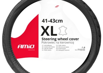 Amio - ΚΑΛΥΜΜΑ ΤΙΜΟΝΙΟΥ ΑΠΟ ΤΕΧΝΟΔΕΡΜΑ (ΧL) 41-43cm SWC-51-ΧL ΣΕ ΜΑΥΡΟ ΧΡΩΜΑ ΜΕ ΜΑΥΡΕΣ ΡΑΦΕΣ - 1 ΤΕΜ. (03563/AM)